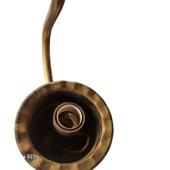 Vintage Copper Hanging Pendant Light Fixture Underwriters Laboratories - Picture 5 of 9